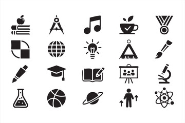 Fototapeta premium Academic icon pack for school management apps and learning interfaces