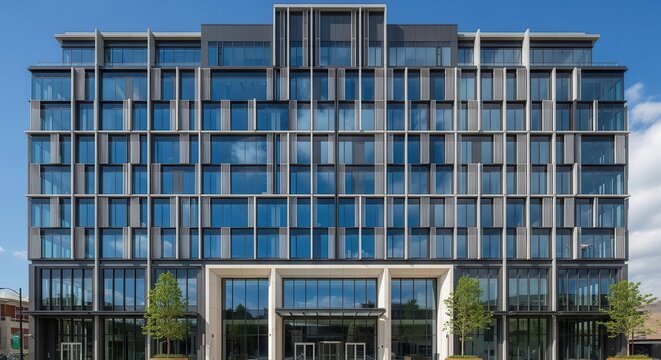 Modern architectural marvel - A contemporary building with intricate facade design.