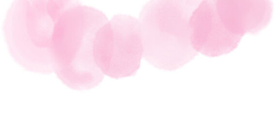 水彩の滲んだ薄ピンクの花びらあしらいイラスト素材