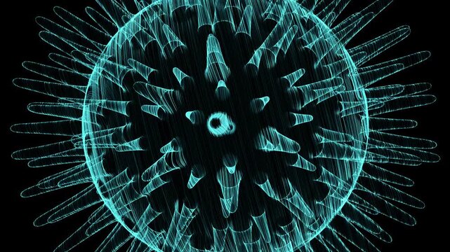 Holographic Virus Concept 3D Loop Animation

A seamless looping 3D animation of a holographic virus particle on a black background. High-quality visualization for medical, scientific, or futuristic te