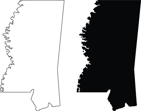Black and white map highlighting the state of alabama with a focus on its shape and outline