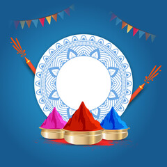 vector illustration of Indian festival happy Holi greetings background. © ganesh_502