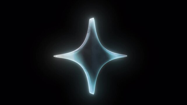 4 point Glowing Glass Star - Alpha