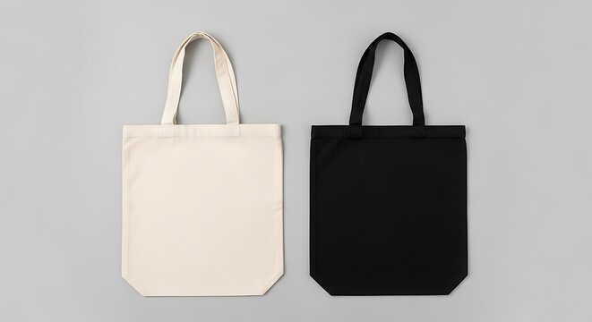 Canvas bag. mockup of fabric tote. Cloth totebag with handle. template of black and white cotton eco bag. Reusable tote for shopping. Blank mock for shopper. Ecobag for grocery