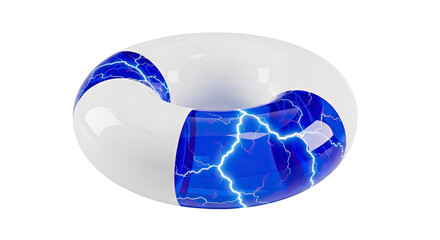 Torus with Blue Lightning Storm Pattern