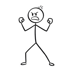 Fototapeta premium Angry stick figure icon