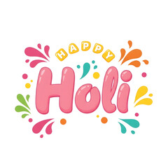 Obraz premium Vibrant Holi celebration with colorful splashes and festive text