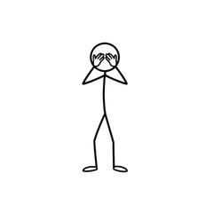 Fototapeta premium Stick figure covering face vector