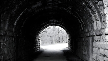 Naklejka premium Stone Arch Tunnel Mysterious Novel Cover Background