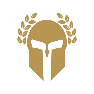 Spartan helmet icon. Warrior helmet symbol logo