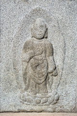 Ancient Stone Buddha Relief Carved in Granite