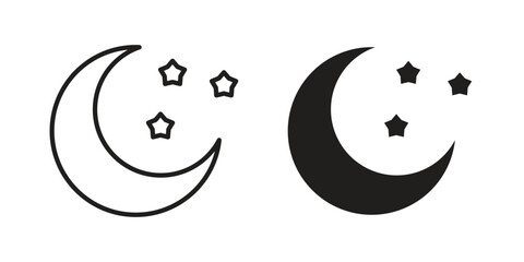 Obraz premium Moon stars icon
