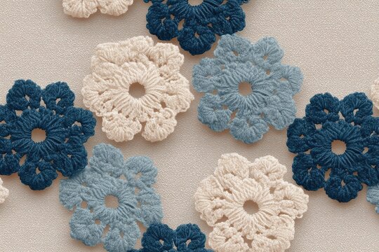 Delicate flowers in soft colors create charming, intricate croch