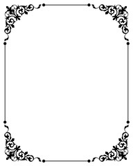 black decorative frame with floral ornaments