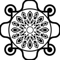 Decorative floral vector illustration frame pattern, for ceramic decorative design.