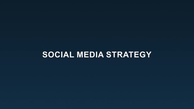 Social media strategy corporate text animation for professional presentation.