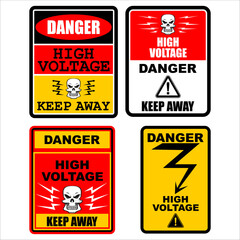 Danger, High voltage, Keep Away, sign vector