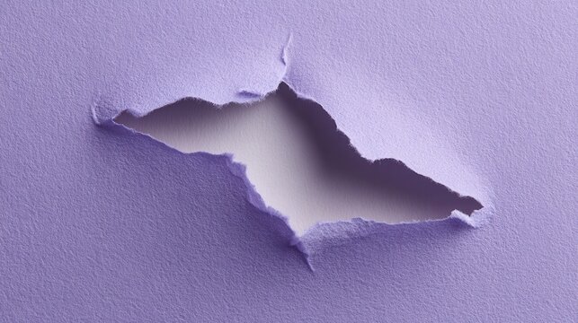 Torn paper revealing blank surface with purple background and white space behind Generative AI