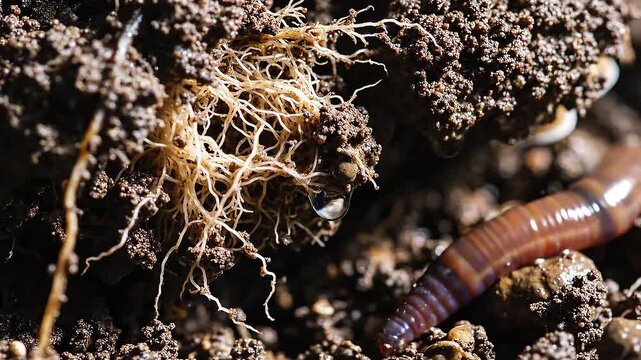 Natural macro soil environment view