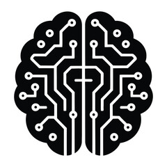Artificial Intelligence Monogram Vector, Silhouette, Illustration