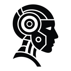 Robotics Technology Monogram Vector, Silhouette, Illustration