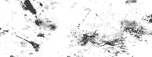 Obraz premium Abstract Halftone Grunge Texture with Ink Splatter and Distress Marks