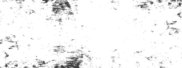 Obraz premium Grunge distressed overlay texture with black ink splatters on white background, abstract monochrome vintage scratch effect
