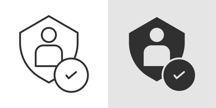 Data Privacy Icon representing personal data protection, cybersecurity, and secure information management. Stroke, filled, and colored vector illustration.