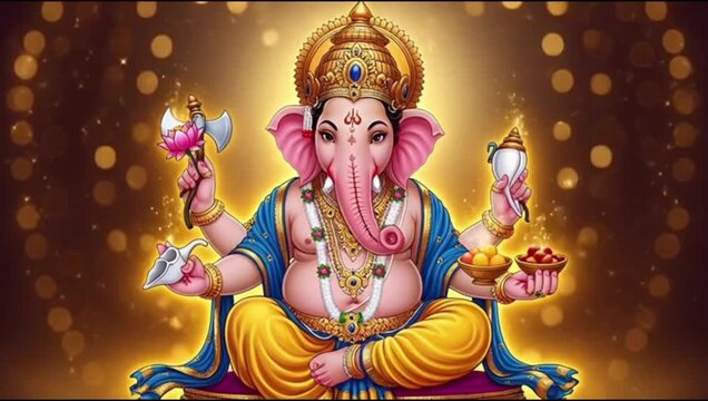 illustration of Lord Ganpati for Ganesh Chaturthi festival of India, Ganesh chaturthi for greeting,card, poster background.