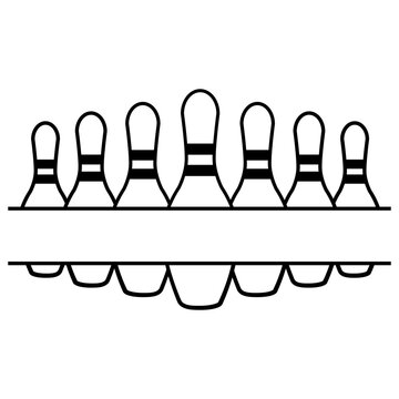 Bowling icon vector. Bowling ball Illustration sign. Bowling pins symbol. Sport logo.