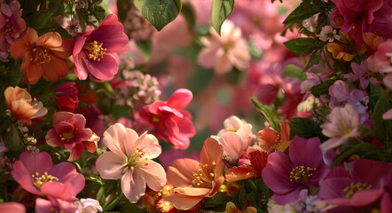 Obraz premium A May Day frame that features vibrant pink and orange flowers for both spring and labor day celebrations