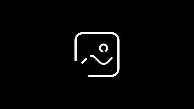 Modern gallery and photo album icon animation video with slideshow, media library and image viewer symbols clean motion graphics design