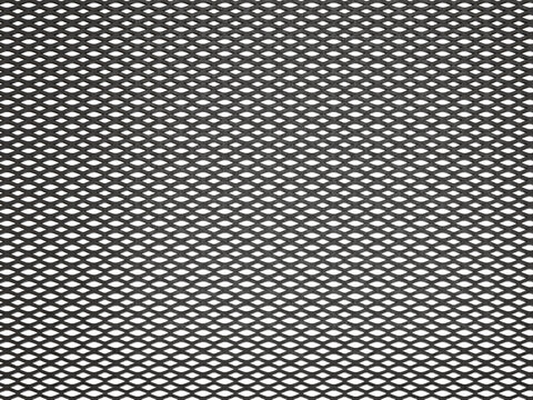 Dark expanded metal mesh pattern isolated on a transparent background