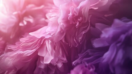 Fototapeta premium Purple pink floral textile close-up, sunlit, textured background, design