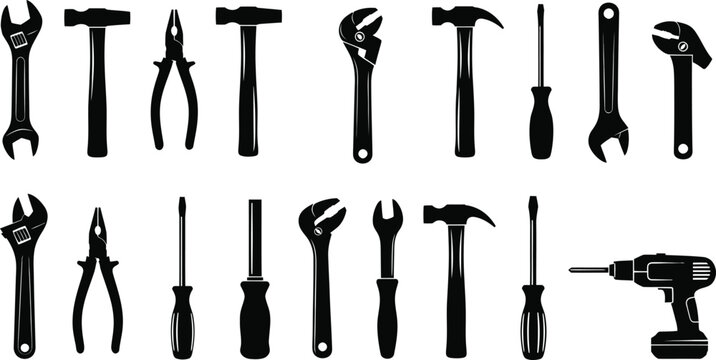Collection of various hand tools and equipment