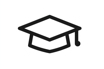 Simple graduation cap icon representing education and learning, flat design