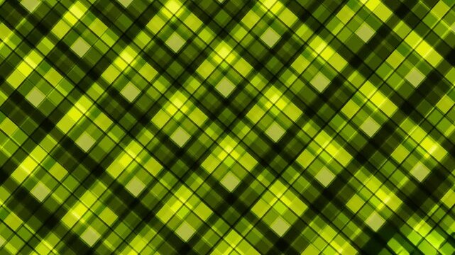 Abstract Green Tartan Moire Pattern in Motion, Seamless Looping 4K Video Footage, Geometric Background