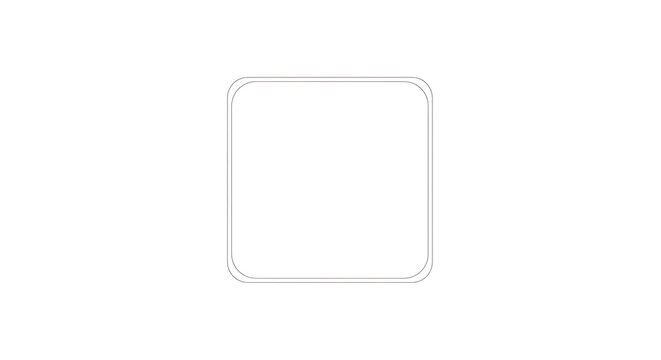 Clean Rounded Rectangle Border Icon for Modern Digital Design and User Interface Elements
