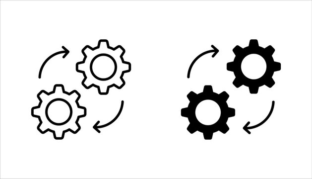 Automation linear icon set. Technology development icon, vector illustration on white background