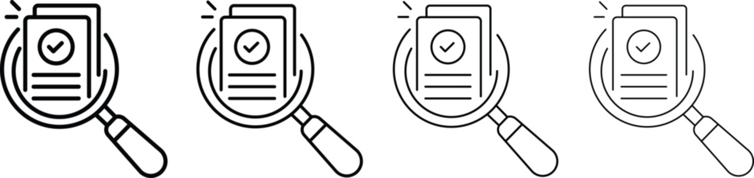 magnifying glass over document symbol of review or verification vector Illustration.