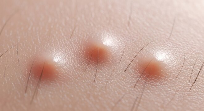 Skin Blemishes CloseUp of Hair Follicle Problems.
