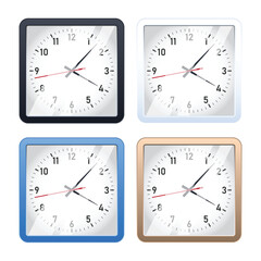 Fototapeta premium Modern Square Wall Clock Vector Illustration