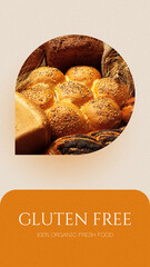 Fototapeta premium Happy Easter celebration with gluten free bread and fresh food in a bright setting