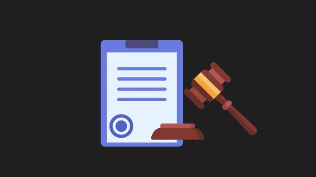 Law and Order: Illustrative view of a legal contract with a gavel symbolizing the judiciary process.