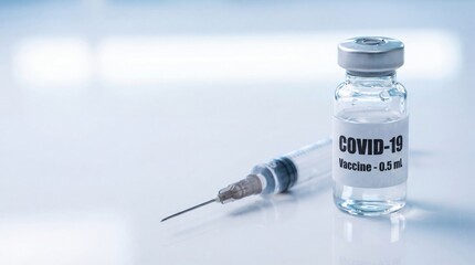 Clinical setting close-up covid-19 vaccine administration at health facility