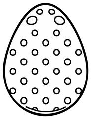 Black and white Easter egg design with polka dots