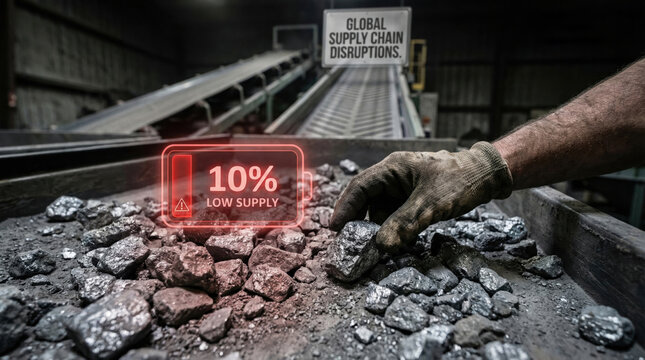 Global supply chain disruptions impact tech and semiconductor industries causing shortage and low supply of raw materials in mining operations