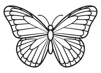 Fototapeta premium Butterfly Wings Spread Isolated on White Background