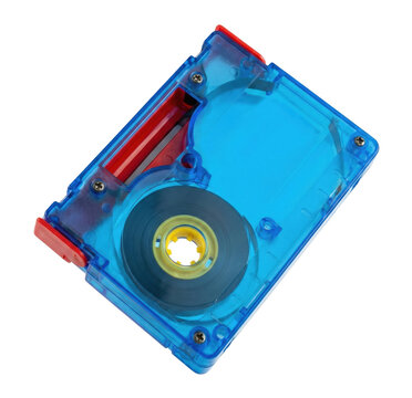 Translucent blue mini digital video cassette tape