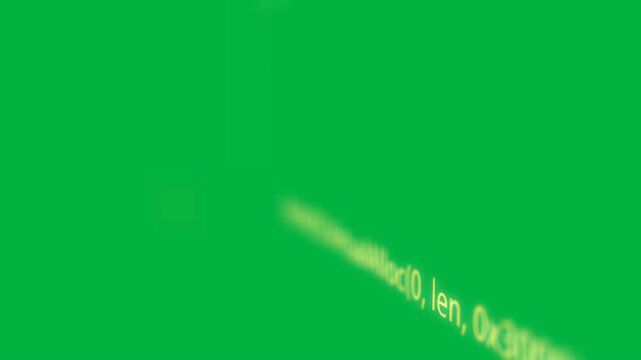 Glowing capsules, blocks moving and spinning after left entry, showing code on transparent plane